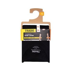 Tradie Men's Black Interlock Base Layer Short Sleeve Thermal - 1 Pack - Size X-Large