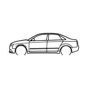 Ignite Laser Audi A4 87 S Line Silhouette Metal Wall Art Coated Black 47inch/120cm