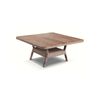 Bay Gallery Furnitire Low Dining 1.5m Square Glass Top Table Brushed Wheat