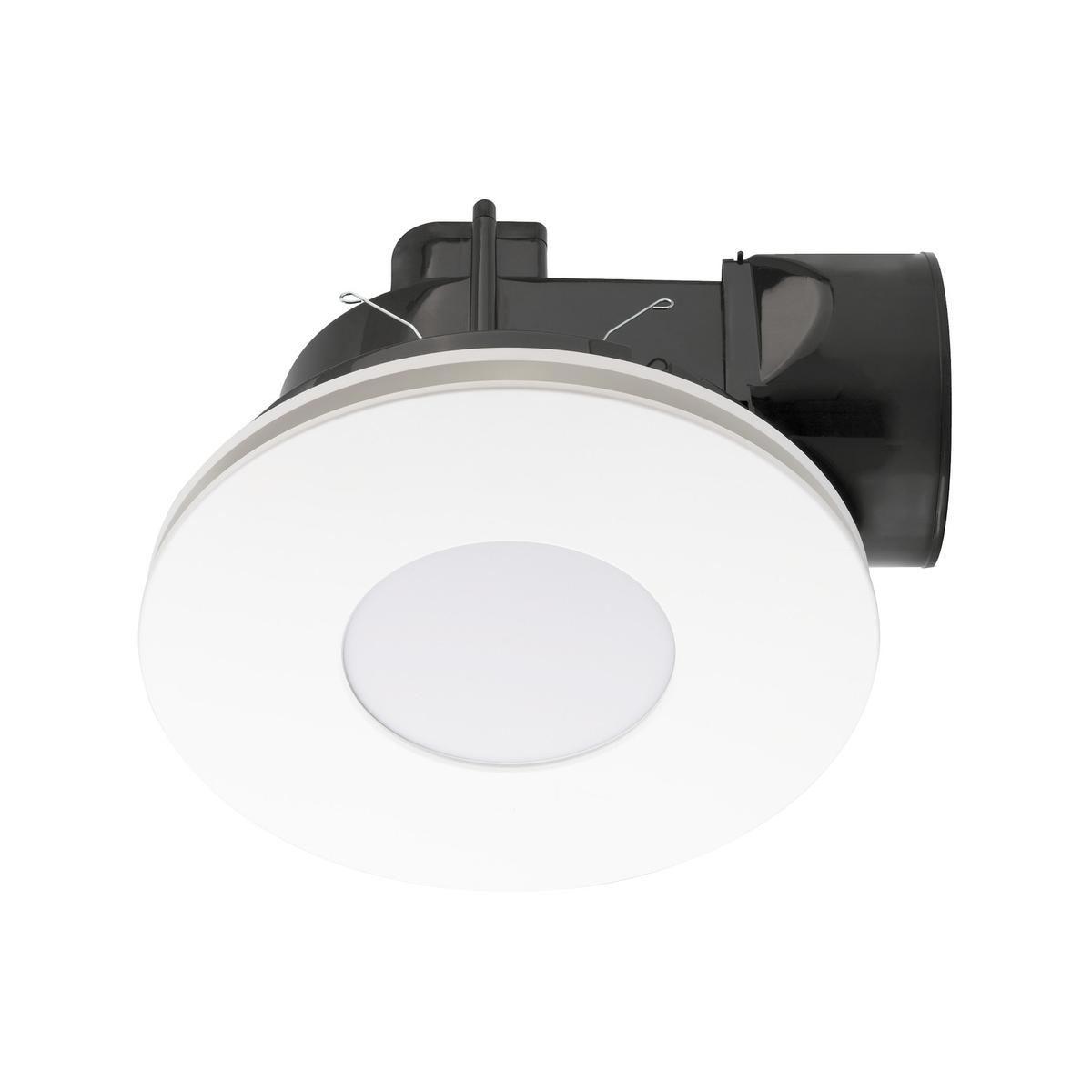 Mercator 290mm White Plug-In Round Exhaust Fan with Tri-Colour LED ...