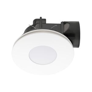 Mercator 290mm White Plug-In Round Exhaust Fan with Tri-Colour LED Light