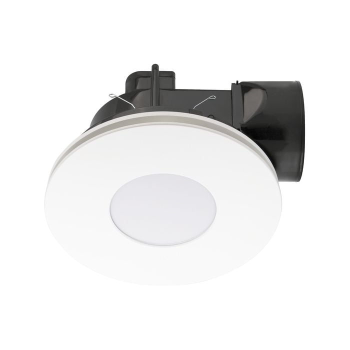 Mercator 290mm White Plug-In Round Exhaust Fan with Tri-Colour LED Light