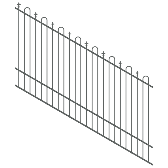 ProtectorAl 1201 - 2400 x 1500mm Monument  Raked 16-30º Loop And Spear Top Pool Fence Panel