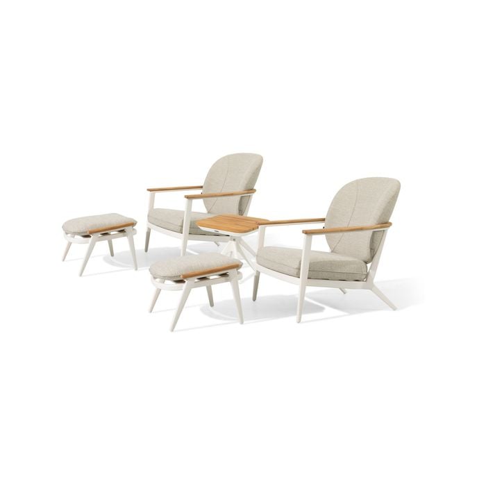 SIMPO Atlanta 5-Piece Outdoor Balcony Setting - White