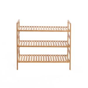 Sherwood Home 3-tier Essential Natural Bamboo Shoe Rack Light Brown 70x27x60cm