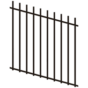 ProtectorAl 0350-1200W x 1200H Satin Black Batten Pool Fence Panel Raked Up to 15º - Black