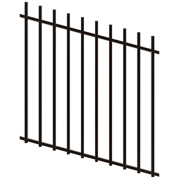 ProtectorAl 0350-1200W x 1200H Satin Black Batten Pool Fence Panel Raked Up to 15º - Black