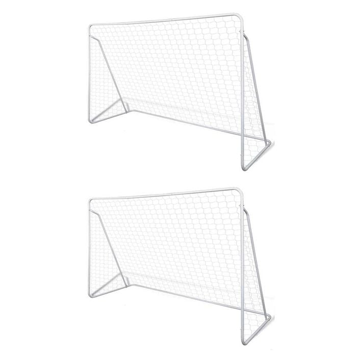 vidaXL 2x Football Goal Nets Steel 240x90x150cm Sporting Soccer Accessory