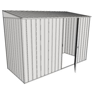 Build-A-Shed 1.2 x 3.0 x 2.0m Skillion Single Hinged Side Door Shed - Zinc