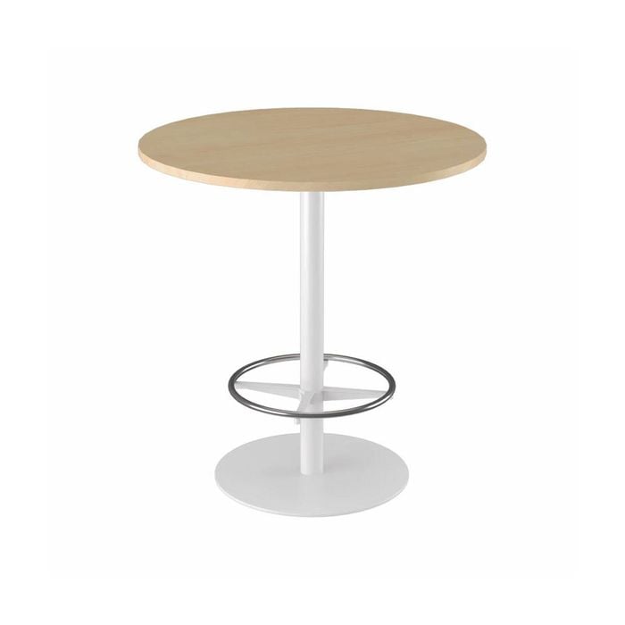 Olg Disc Bar Leaner White Frame New Oak Ravine Top 900mm Diameter