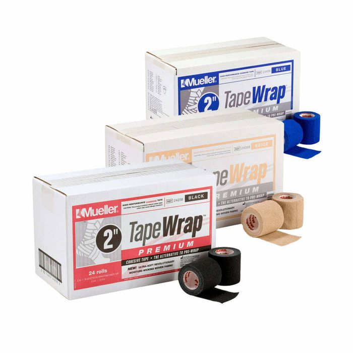 Mueller Tape Wrap Premium - Ideal for Sports Injury Support & Compression - Beige - 50mm x 5.4m - Box of 24