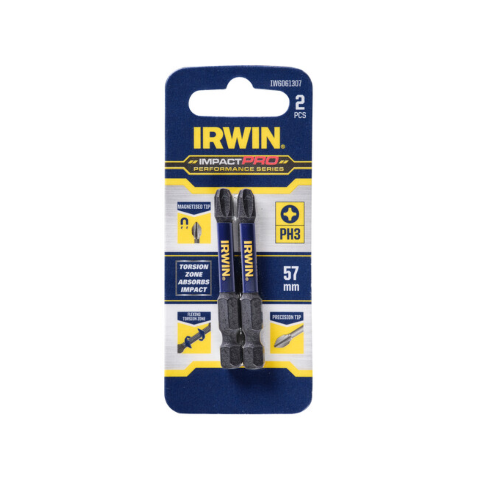 IRWIN Impact Pro Performance 57mm PH3 2 Pack Bunnings Australia