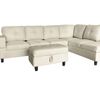 DS New Vega PU Sectional Sofa with Ottoman - Beige