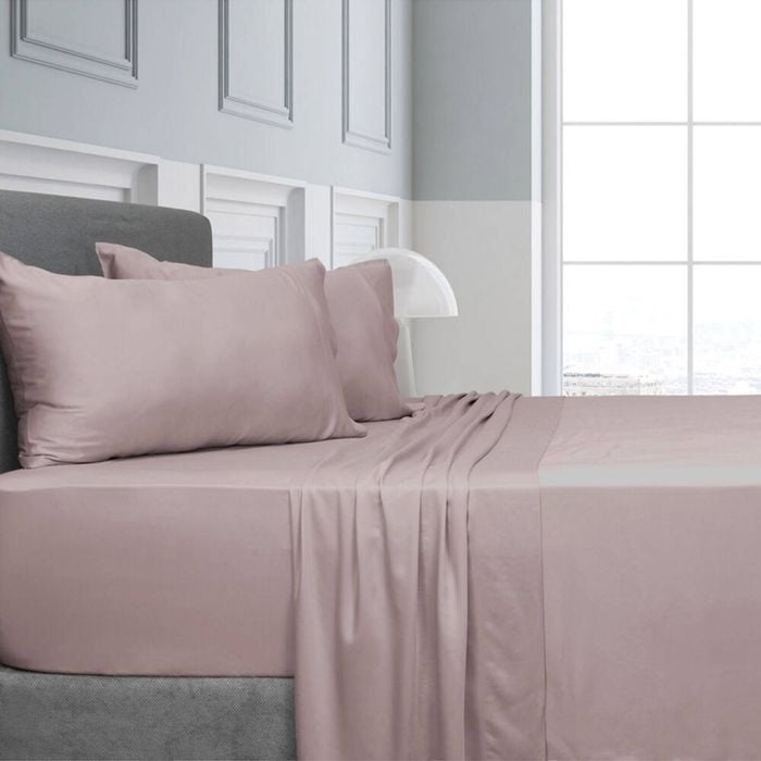 Elan King Single Bamboo Innovations Bed Sheet Set Blush - Pink