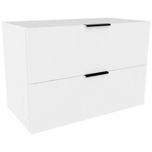 Lugna 512 x 750 x 380mm White 2 Drawer Storage Cabinet - White