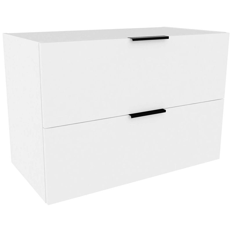 Lugna 512 x 750 x 380mm White 2 Drawer Storage Cabinet - White
