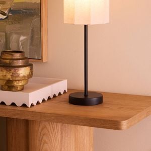 Amalfi Tier Table Lamp Natural & Black 16x16x50cm