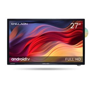 ENGLAON 27'' Full HD Android 11 Smart 12V TV with DVD Combo & Bluetooth & Chromecast for Caravan