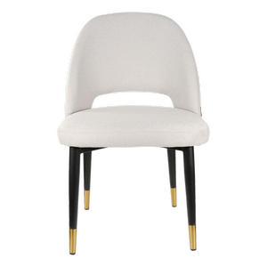 Durafurn 450mm High Light Grey Fabric Semifreddo Chair with Black Metal Legs