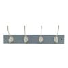 Adoored 4 Double Silver Hook Grey Board Deco Hook Rack