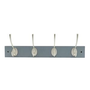 Adoored 4 Double Silver Hook Grey Board Deco Hook Rack