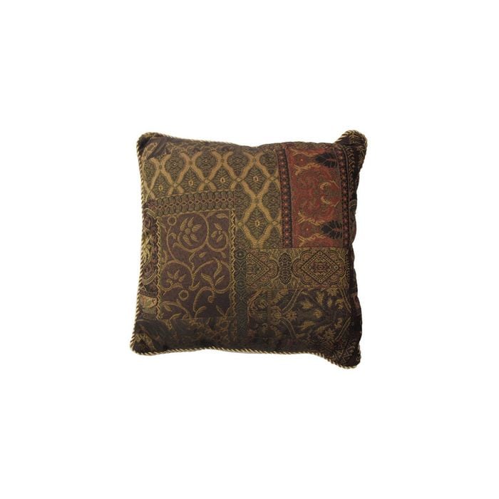 Bloomington Sari Brown Square Jacquard Cushion 36 x 36 cm