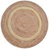 Tribal Round Jute Rug-Ripple 1108-Natural/Ivory-100x100cm