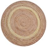 Tribal Round Jute Rug-Ripple 1108-Natural/Ivory-100x100cm
