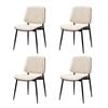 Oikiture Set of 4 Dining Chairs Retro Faux Leather White