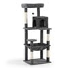 Petzly Cat Tree Tower Scratching Post Scratcher Condo House Bed 142cm Dark Grey