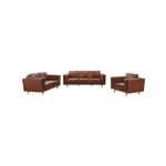 3+2+1 Seater Brown Colour PU Leather Sofa Set