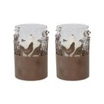Willow & Silk Set of 2 Large Garden Chook Candleholders - Rust