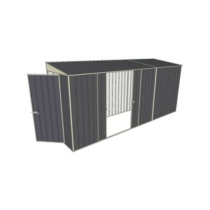 Build-A-Shed 1.2 x 4.5 x 2.0m Skillion Double Sliding Side Door Shed - Grey