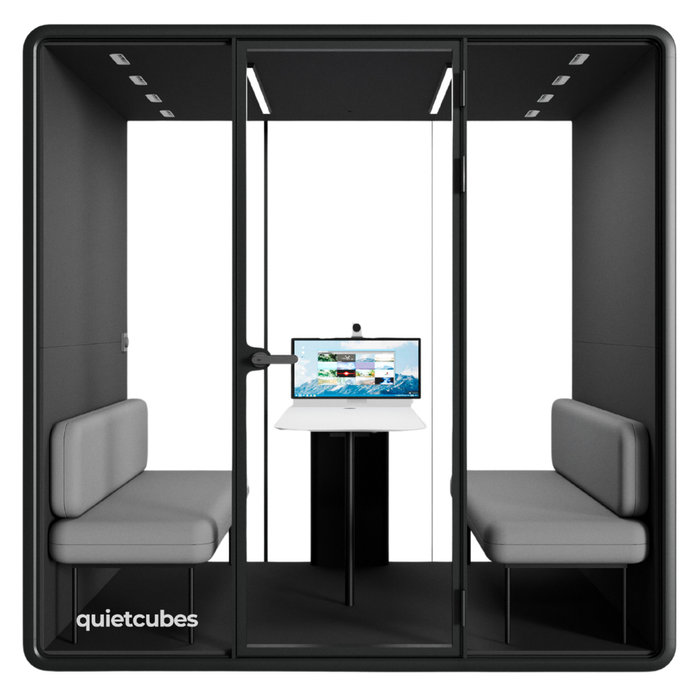 QuietCubes 4 Person Office Pod Black
