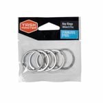 Taskmaster 30mm Stainless Steel Key Ring - 5 Pack