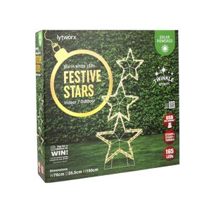 Lytworx 1.5m Solar/USB Festive Stacked Stars
