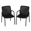 Costway 2pcs Meeting Room Conference Mesh Chairs Padded Armchair Black