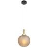 Telbix Patino Modern Pendant Hanging Lamp Light Glass Metal Amber Matte