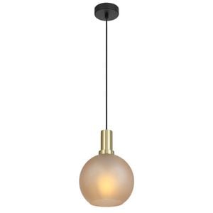 Telbix Patino Modern Pendant Hanging Lamp Light Glass Metal Amber Matte