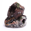 Aqua One Wrecked Barrel On Rock Ornament - Small (36747)