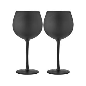 2pc Tempa Aurora Matte Black Gin Glass Party Drinkware Set