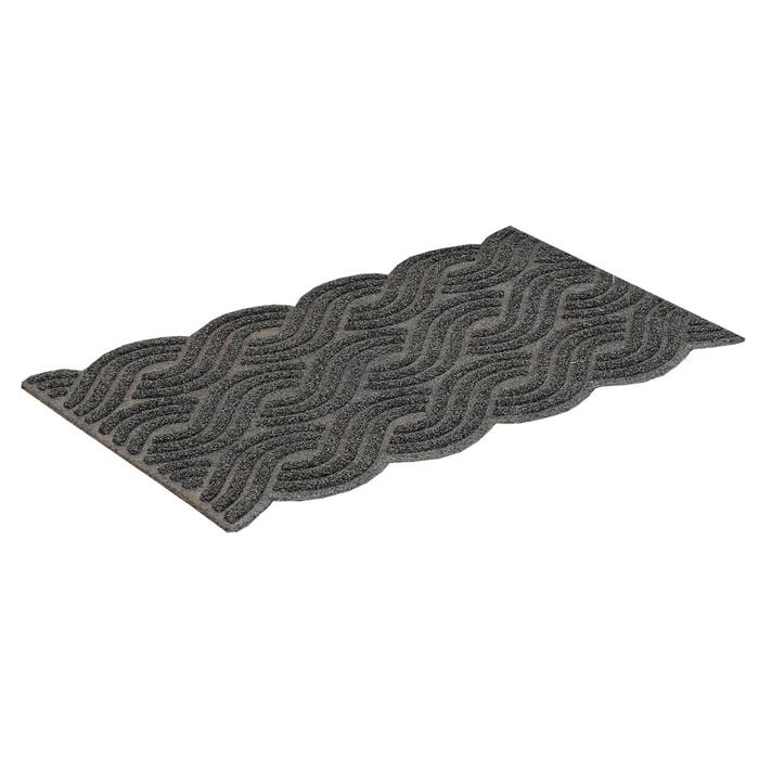 Axton 75 x 45cm Black Wave Scraper Mat