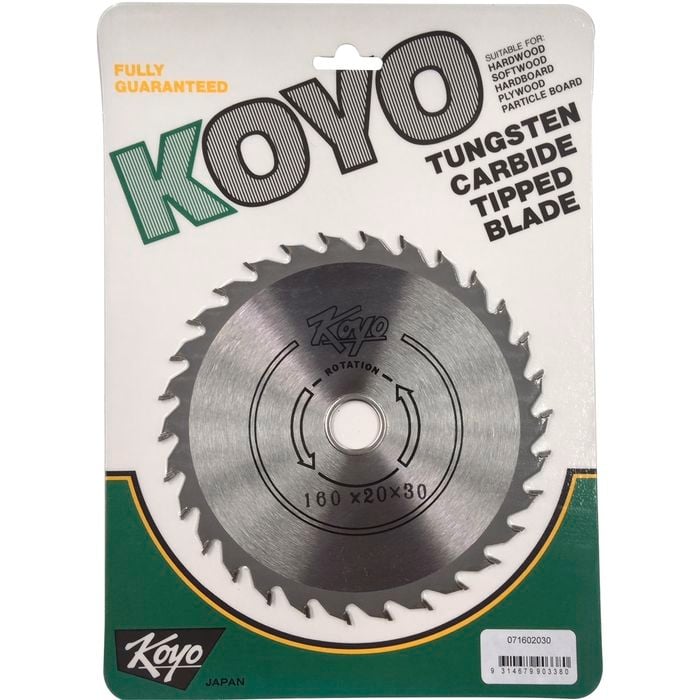 Koyo 160mm 30T 20mm Bore Circular Saw Blade For Timber Cutting