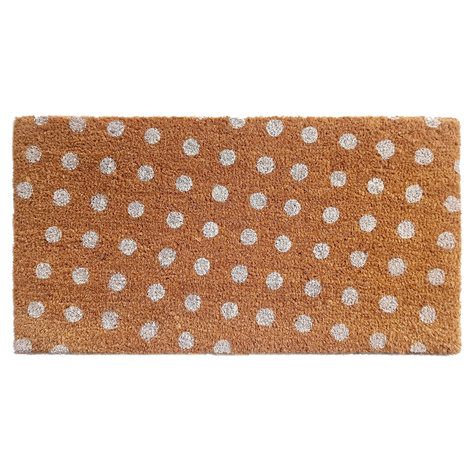 75 x 40cm White Spotted PVC Backed Coir Mat product image