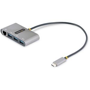 StarTech.com USB/Ethernet Combo Hub - USB 3.2 (Gen 1) Type C - Portable - Space Gray - UASP Support