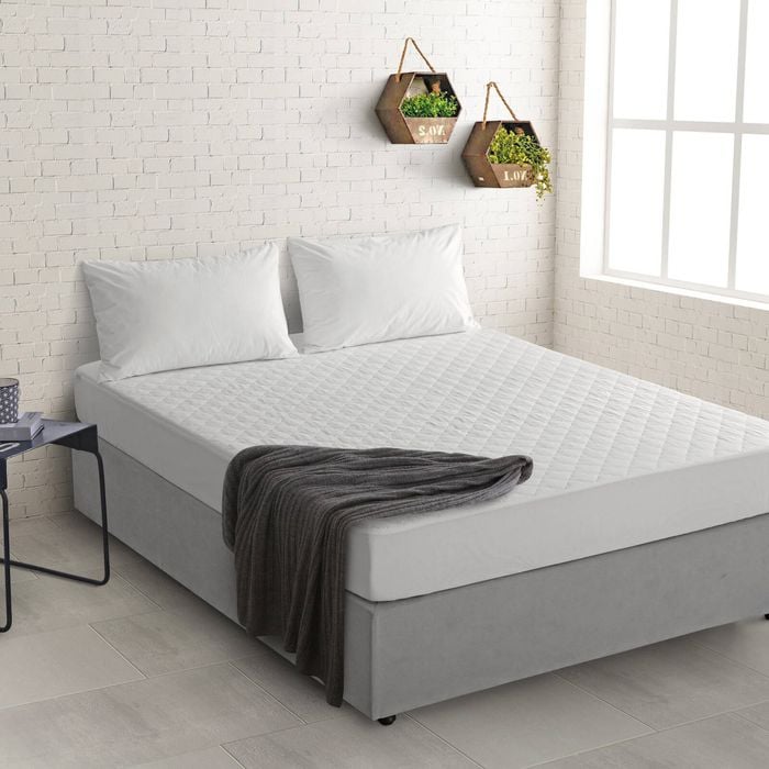 Natural Home Cotton Quilted Mattress Protector - Double Bed