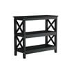 Oikiture Hall Console Table Two Open Shelves Black