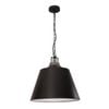 Cla Lighting Cloche Interior Bell Shape Metal Pendant Light With Black Shade And Grey Travertine Highlight