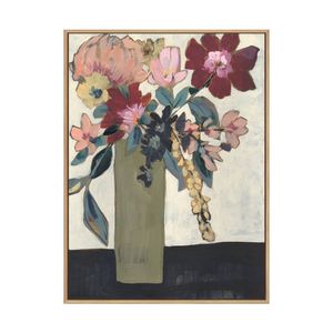 Artey | Jeweled Arrangement II - Framed Canvas - Natural Frame - 60 x 80cm