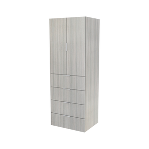 Lugna 2048 x 750 x 580mm Mist 3 Shelf 4 Drawers Double Door Storage Cabinet